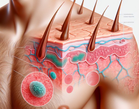 Etat de la peau et des cheveux sous l'influence de l'hormone de croissance