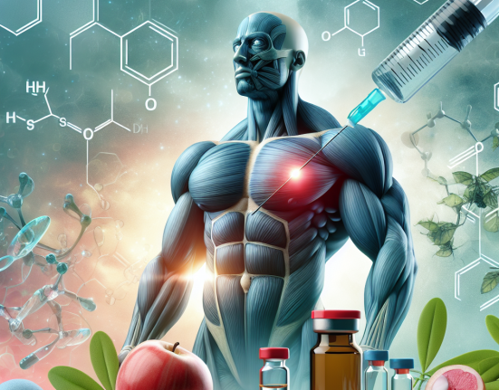 Infusion d'injection d'oxymétholone sur un fond anabolisant naturel